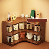Maxbell Desktop Corner Organizer Shelf Wood Shelf for Apartment Hotel Dressing Table 35x35x31cm