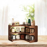 Maxbell Desktop Corner Organizer Shelf Wood Shelf for Apartment Hotel Dressing Table 35x35x31cm
