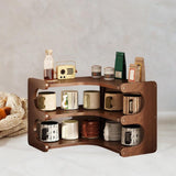 Maxbell Desktop Corner Organizer Shelf Wood Shelf for Apartment Hotel Dressing Table 35x35x31cm
