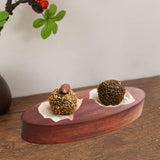 Maxbell Wood Serving Tray Oval Shape Dessert Snack Plate for Festival Kitchen Cheese
