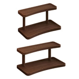 Maxbell Wooden Riser Display Shelf Organizer 2 Layers for Dorm Room Bathroom Bedroom 32x15x19cm
