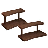 Maxbell Wooden Riser Display Shelf Organizer 2 Layers for Dorm Room Bathroom Bedroom 32x15x19cm