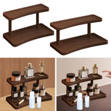 Maxbell Wooden Riser Display Shelf Organizer 2 Layers for Dorm Room Bathroom Bedroom 32x15x19cm