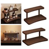 Maxbell Wooden Riser Display Shelf Organizer 2 Layers for Dorm Room Bathroom Bedroom 32x15x19cm