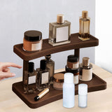 Maxbell Wooden Riser Display Shelf Organizer 2 Layers for Dorm Room Bathroom Bedroom 32x15x19cm
