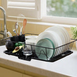 Maxbell Sink Drainer Rack Sink Stable Chopstick Spoon Fork Storage Dish Rack Drainer Black