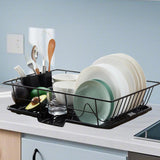 Maxbell Sink Drainer Rack Sink Stable Chopstick Spoon Fork Storage Dish Rack Drainer Black