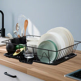 Maxbell Sink Drainer Rack Sink Stable Chopstick Spoon Fork Storage Dish Rack Drainer Black