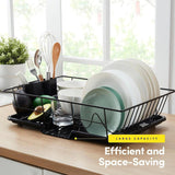 Maxbell Sink Drainer Rack Sink Stable Chopstick Spoon Fork Storage Dish Rack Drainer Black