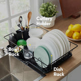 Maxbell Sink Drainer Rack Sink Stable Chopstick Spoon Fork Storage Dish Rack Drainer Black