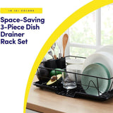 Maxbell Sink Drainer Rack Sink Stable Chopstick Spoon Fork Storage Dish Rack Drainer Black