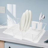 Maxbell Sink Drainer Rack Sink Stable Chopstick Spoon Fork Storage Dish Rack Drainer White