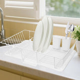 Maxbell Sink Drainer Rack Sink Stable Chopstick Spoon Fork Storage Dish Rack Drainer White