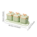 Maxbell Condiment Jars with Holder Tray Organizer Dustproof Sugar Bowl Seasoning Box