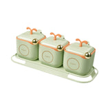 Maxbell Condiment Jars with Holder Tray Organizer Dustproof Sugar Bowl Seasoning Box