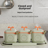 Maxbell Condiment Jars with Holder Tray Organizer Dustproof Sugar Bowl Seasoning Box