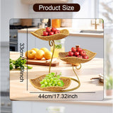 Maxbell Fruit Basket 3 Tiered Imitation Rattan Lightweight Versatile Stand Organizer