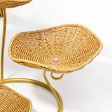 Maxbell Fruit Basket 3 Tiered Imitation Rattan Lightweight Versatile Stand Organizer