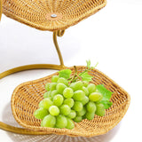 Maxbell Fruit Basket 3 Tiered Imitation Rattan Lightweight Versatile Stand Organizer