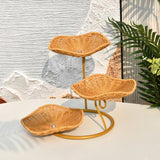 Maxbell Fruit Basket 3 Tiered Imitation Rattan Lightweight Versatile Stand Organizer