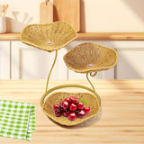 Maxbell Fruit Basket 3 Tiered Imitation Rattan Lightweight Versatile Stand Organizer