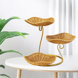 Maxbell Fruit Basket 3 Tiered Imitation Rattan Lightweight Versatile Stand Organizer