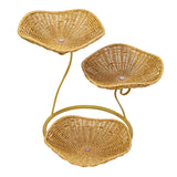 Maxbell Fruit Basket 3 Tiered Imitation Rattan Lightweight Versatile Stand Organizer