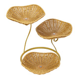 Maxbell Fruit Basket 3 Tiered Imitation Rattan Lightweight Versatile Stand Organizer