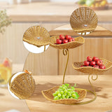 Maxbell Fruit Basket 3 Tiered Imitation Rattan Lightweight Versatile Stand Organizer