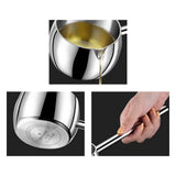 Maxbell Hot Oil Pan Easy to Clean Multiuse Long Handle for Home Travel Making Sauces 300ML