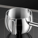 Maxbell Hot Oil Pan Easy to Clean Multiuse Long Handle for Home Travel Making Sauces 300ML