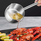 Maxbell Hot Oil Pan Easy to Clean Multiuse Long Handle for Home Travel Making Sauces 300ML
