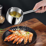 Maxbell Hot Oil Pan Easy to Clean Multiuse Long Handle for Home Travel Making Sauces 300ML