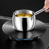 Maxbell Hot Oil Pan Easy to Clean Multiuse Long Handle for Home Travel Making Sauces 300ML