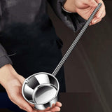 Maxbell Hot Oil Pan Easy to Clean Multiuse Long Handle for Home Travel Making Sauces 300ML