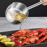 Maxbell Hot Oil Pan Easy to Clean Multiuse Long Handle for Home Travel Making Sauces 300ML