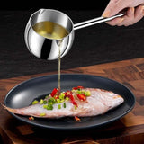 Maxbell Hot Oil Pan Easy to Clean Multiuse Long Handle for Home Travel Making Sauces 300ML