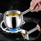 Maxbell Hot Oil Pan Easy to Clean Multiuse Long Handle for Home Travel Making Sauces 300ML