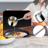 Maxbell Hot Oil Pan Easy to Clean Multiuse Long Handle for Home Travel Making Sauces 300ML
