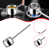 Maxbell Hot Oil Pan Easy to Clean Multiuse Long Handle for Home Travel Making Sauces 300ML