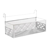 Maxbell Dorm Bed Shelf Simple Bed Metal Storage Basket for Dorm Bunk Books Magazines White