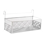 Maxbell Dorm Bed Shelf Simple Bed Metal Storage Basket for Dorm Bunk Books Magazines White