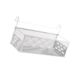 Maxbell Dorm Bed Shelf Simple Bed Metal Storage Basket for Dorm Bunk Books Magazines White