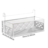 Maxbell Dorm Bed Shelf Simple Bed Metal Storage Basket for Dorm Bunk Books Magazines White