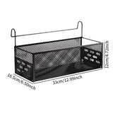Maxbell Dorm Bed Shelf Simple Bed Metal Storage Basket for Dorm Bunk Books Magazines Black