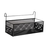 Maxbell Dorm Bed Shelf Simple Bed Metal Storage Basket for Dorm Bunk Books Magazines Black