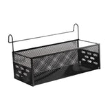 Maxbell Dorm Bed Shelf Simple Bed Metal Storage Basket for Dorm Bunk Books Magazines Black