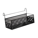 Maxbell Dorm Bed Shelf Simple Bed Metal Storage Basket for Dorm Bunk Books Magazines Black