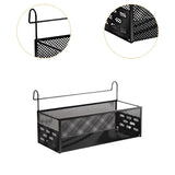 Maxbell Dorm Bed Shelf Simple Bed Metal Storage Basket for Dorm Bunk Books Magazines Black