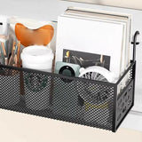 Maxbell Dorm Bed Shelf Simple Bed Metal Storage Basket for Dorm Bunk Books Magazines Black